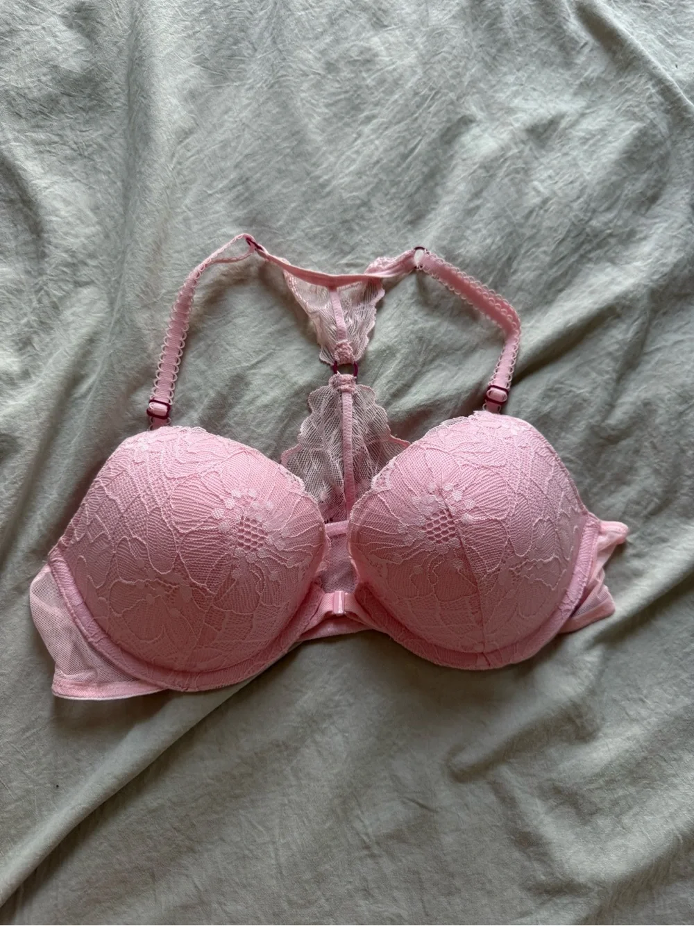 Victoria Secret Pink Lace Push-Up Racerback Bra